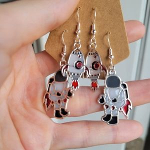 Space themed dangle earrings